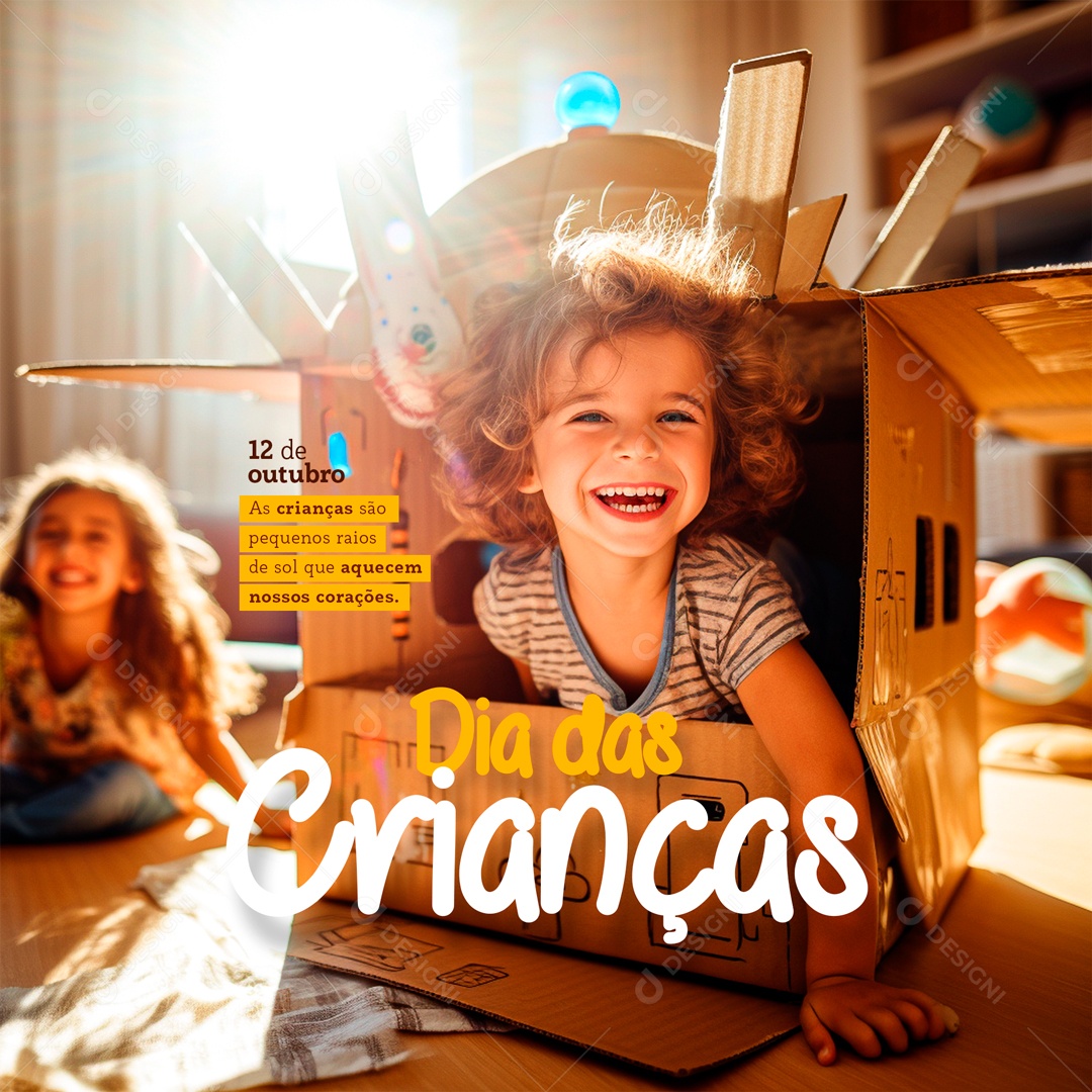 Social Media Aquecem Nossos Corações Dia Das Crianças PSD Editável
