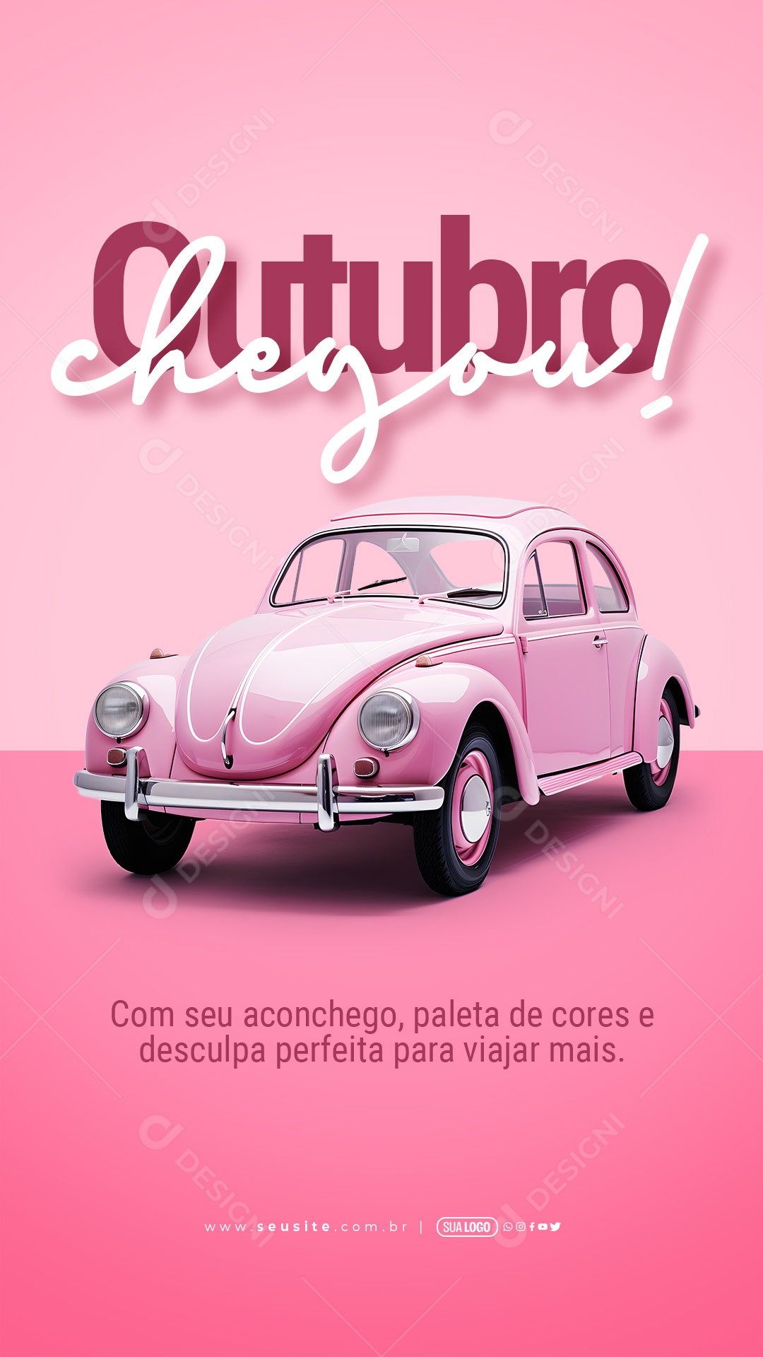 Story Chegou Outubro com seu Aconchego Paleta de Cores e Desculpa Perfeita para Viajar Mais Social Mídia  PSDS Editável