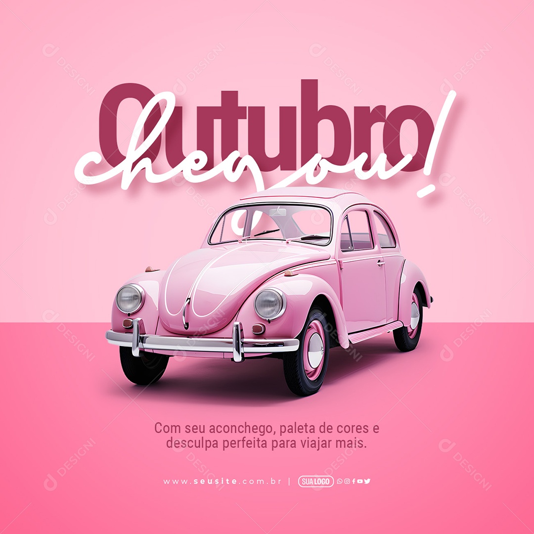 Chegou Outubro com seu Aconchego Paleta de Cores e Desculpa Perfeita para Viajar Mais Social Mídia  PSDS Editável