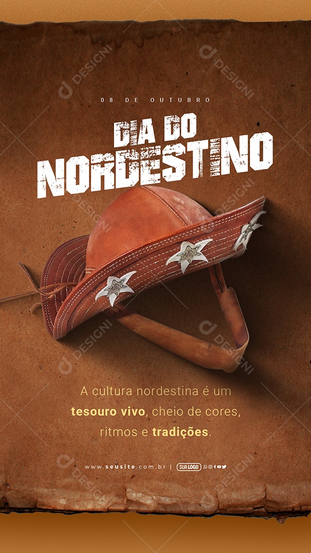 Story Dia do Nordestino 08 de Outubro a Cultura Nordestina é um Tesouro Vivo Social Media PSD Editável