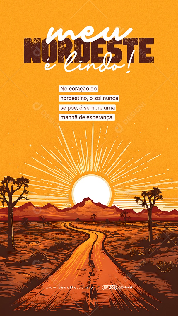 Story Dia do Nordestino 08 de Outubro Meu Nordeste é Lindo Social Media PSD Editável