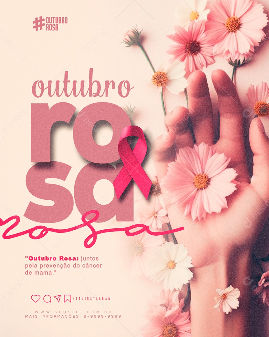 Outubro Rosa Prevenção Do Câncer Social Media PSD Editável