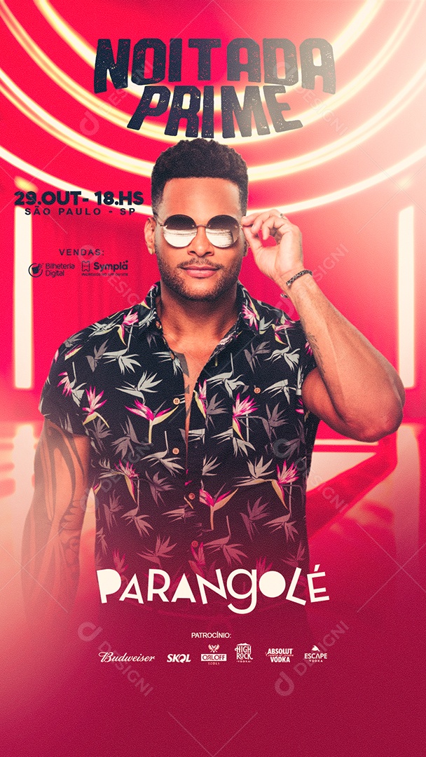Flyer Story Noitada Prime Parangolé Social Media PSD Editável