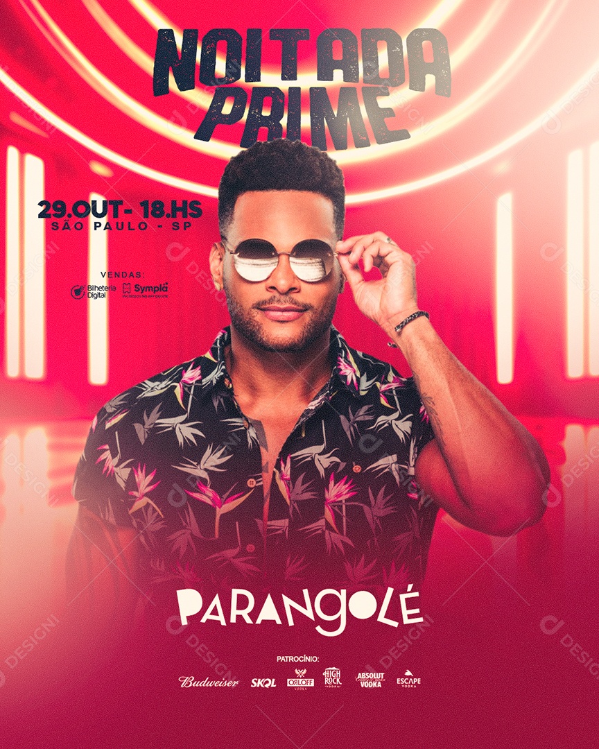 Social Media Flyer Feed Noitada Prime Parangolé PSD Editável