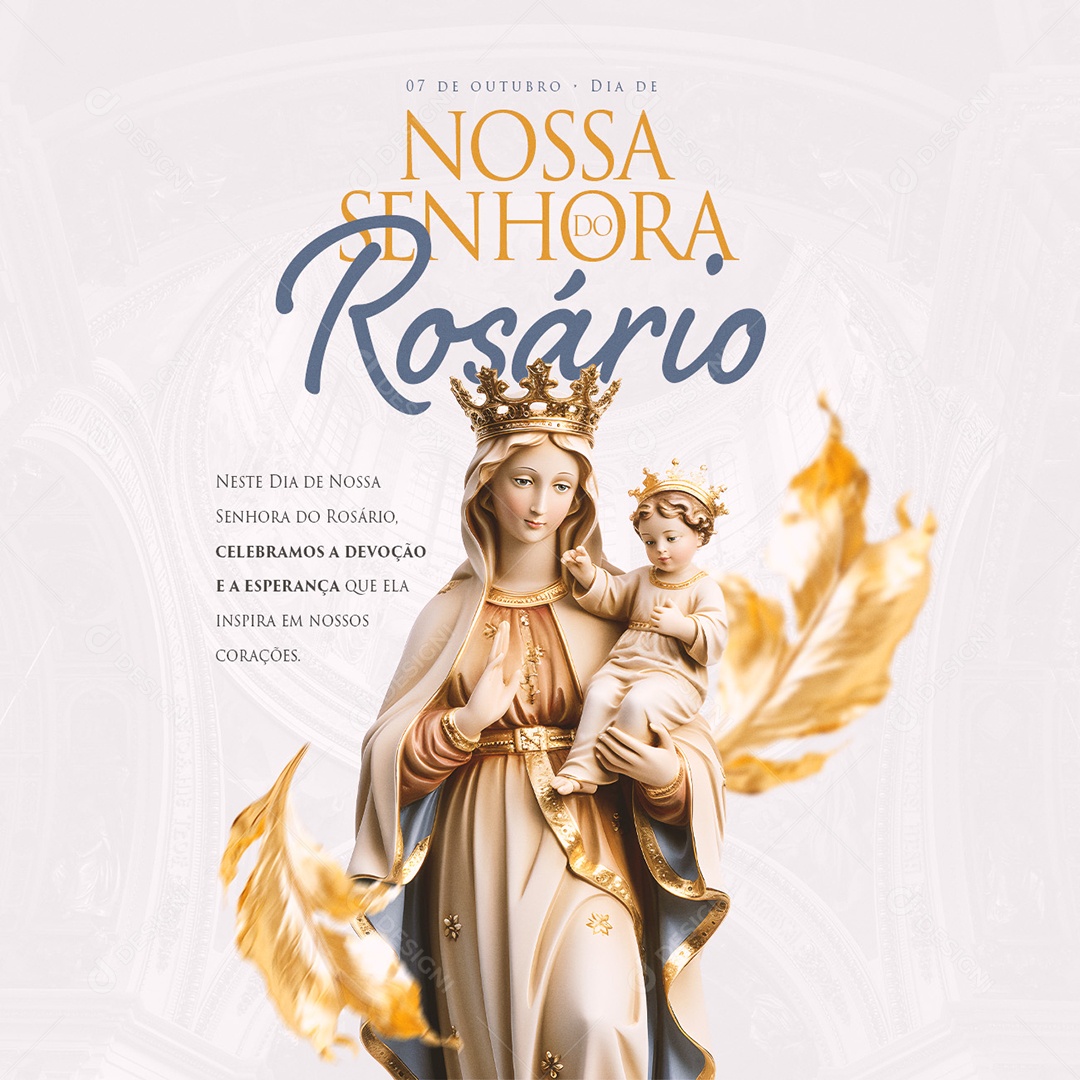 Dia de Nossa Senhora Rosário 07 de Outubro Celebramos a Devoção e a Esperança Social Media PSD Editável
