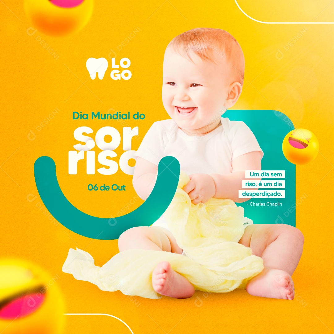 Dia Mundial Do Sorriso 06 de Outubro Social Media PSD Editável