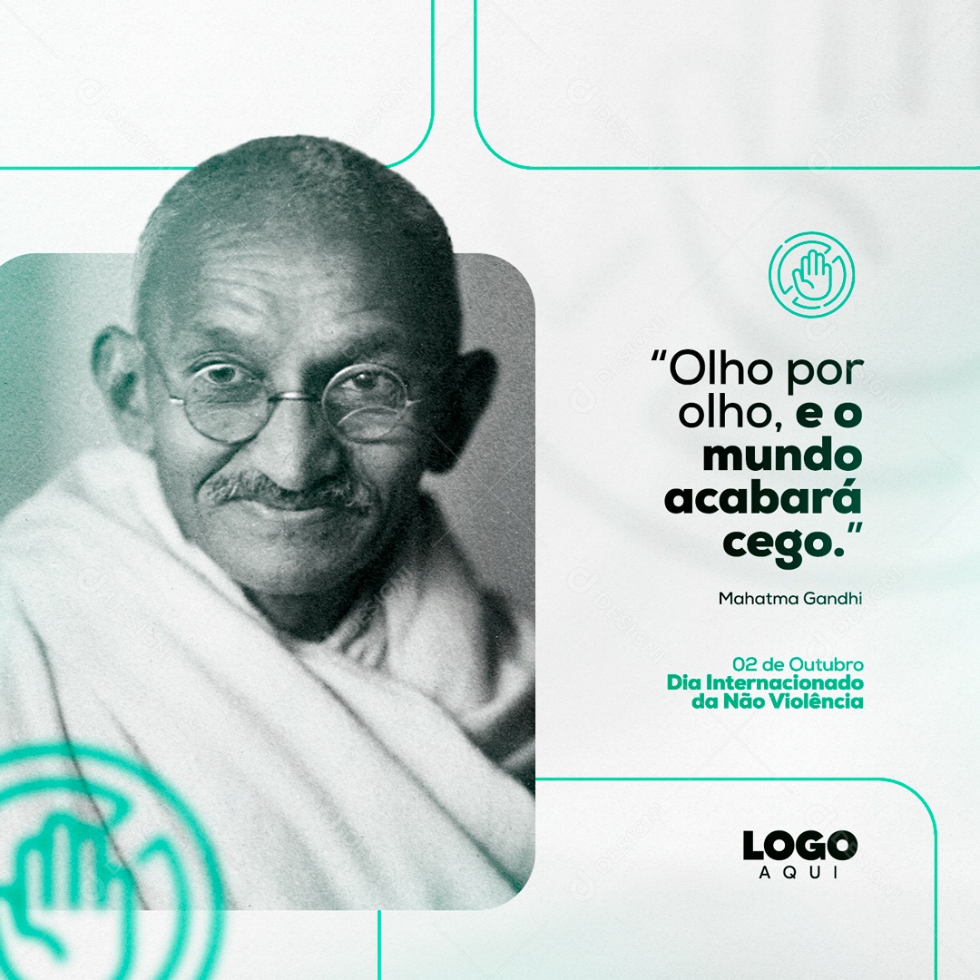 Dia Internacional Da Não Violência 02 De Outubro Social Media PSD Editável