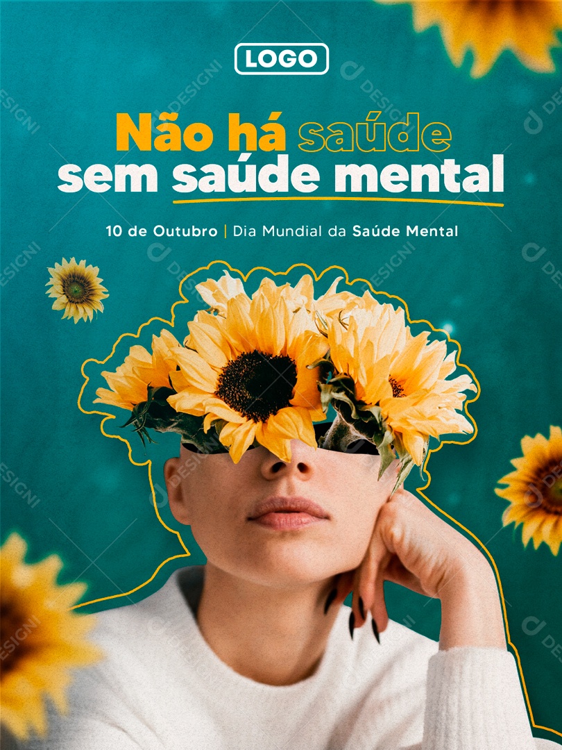 Dia Mundial Da Saúde Mental 10 de Outubro Social Media PSD Editável