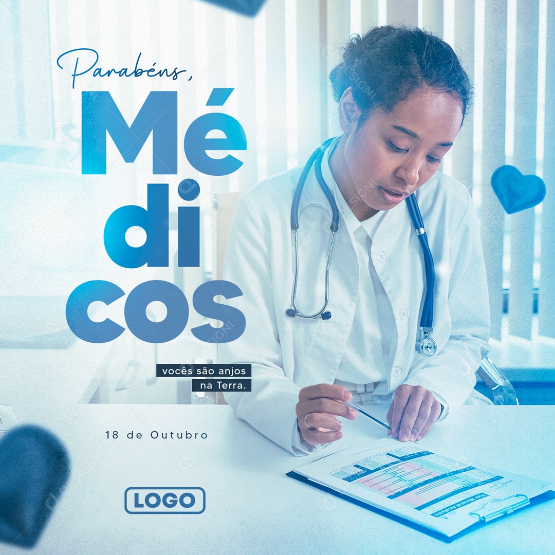Parabéns Mèdicos Anjos Na Terra 18 De Outubro Social Media PSD Editável