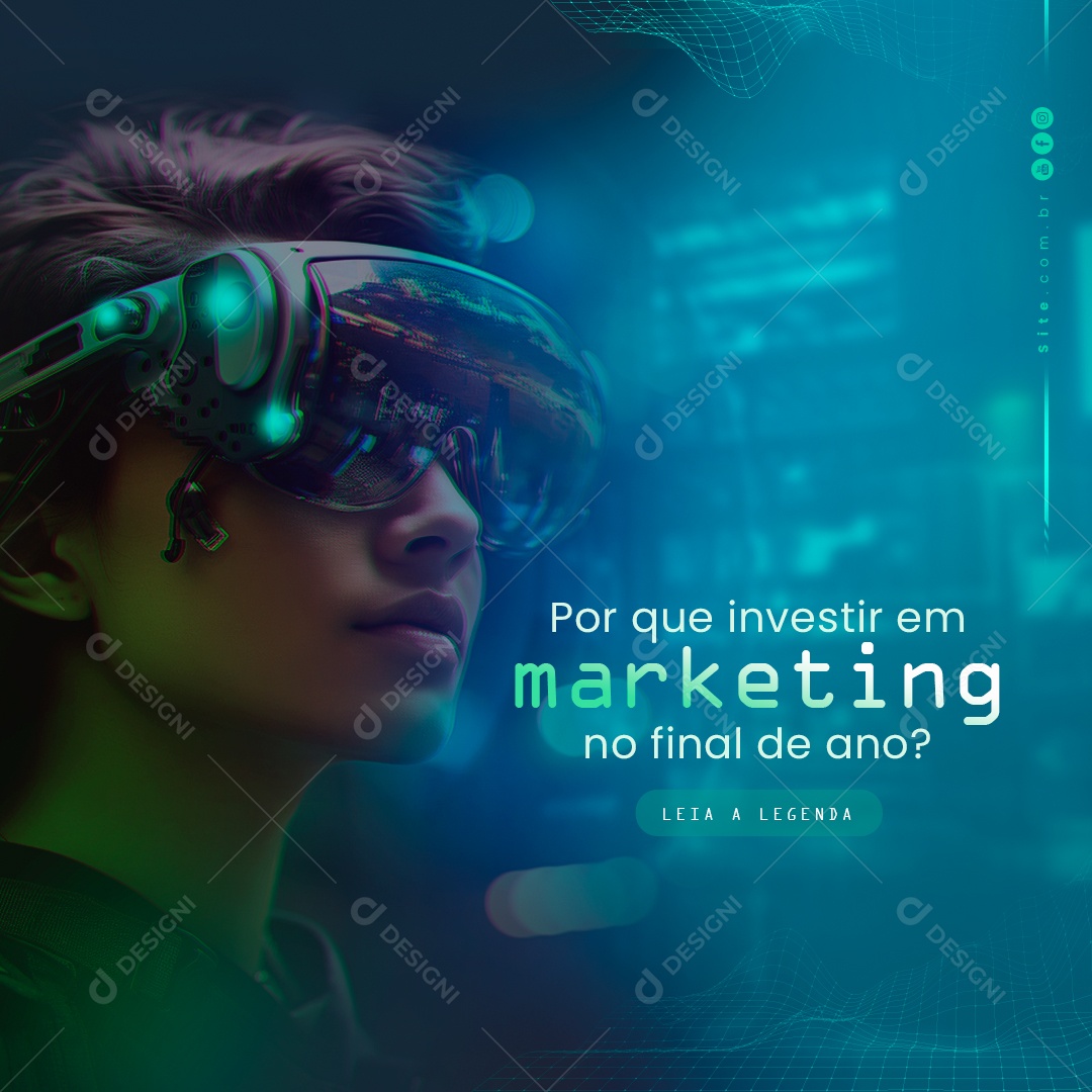 Marketing Digital Por que Investir em Marketing no Final de Ano Social Media PSD Editável