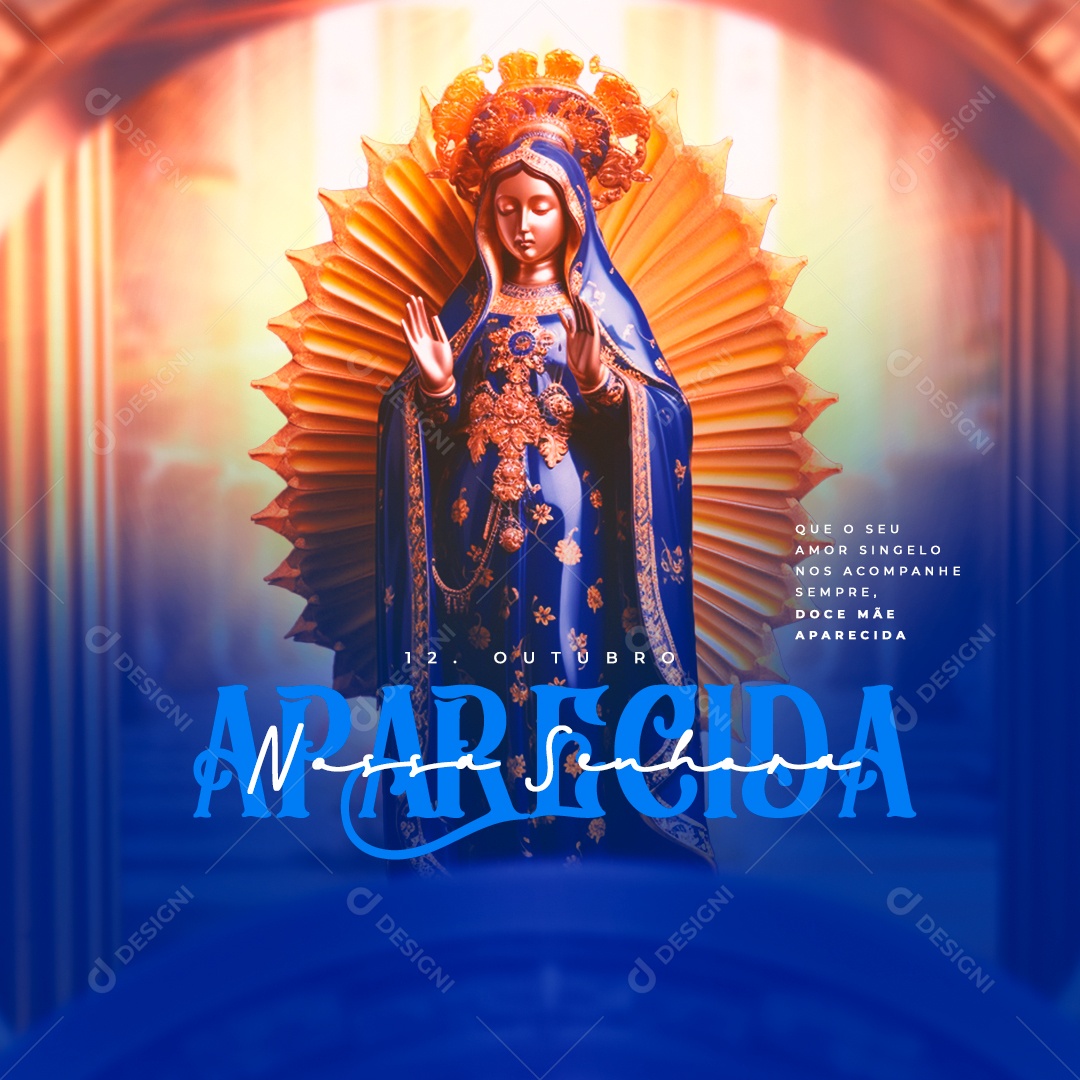 Dia de Nossa Senhora Aparecida 12 de Outubro Social Media PSD Editável