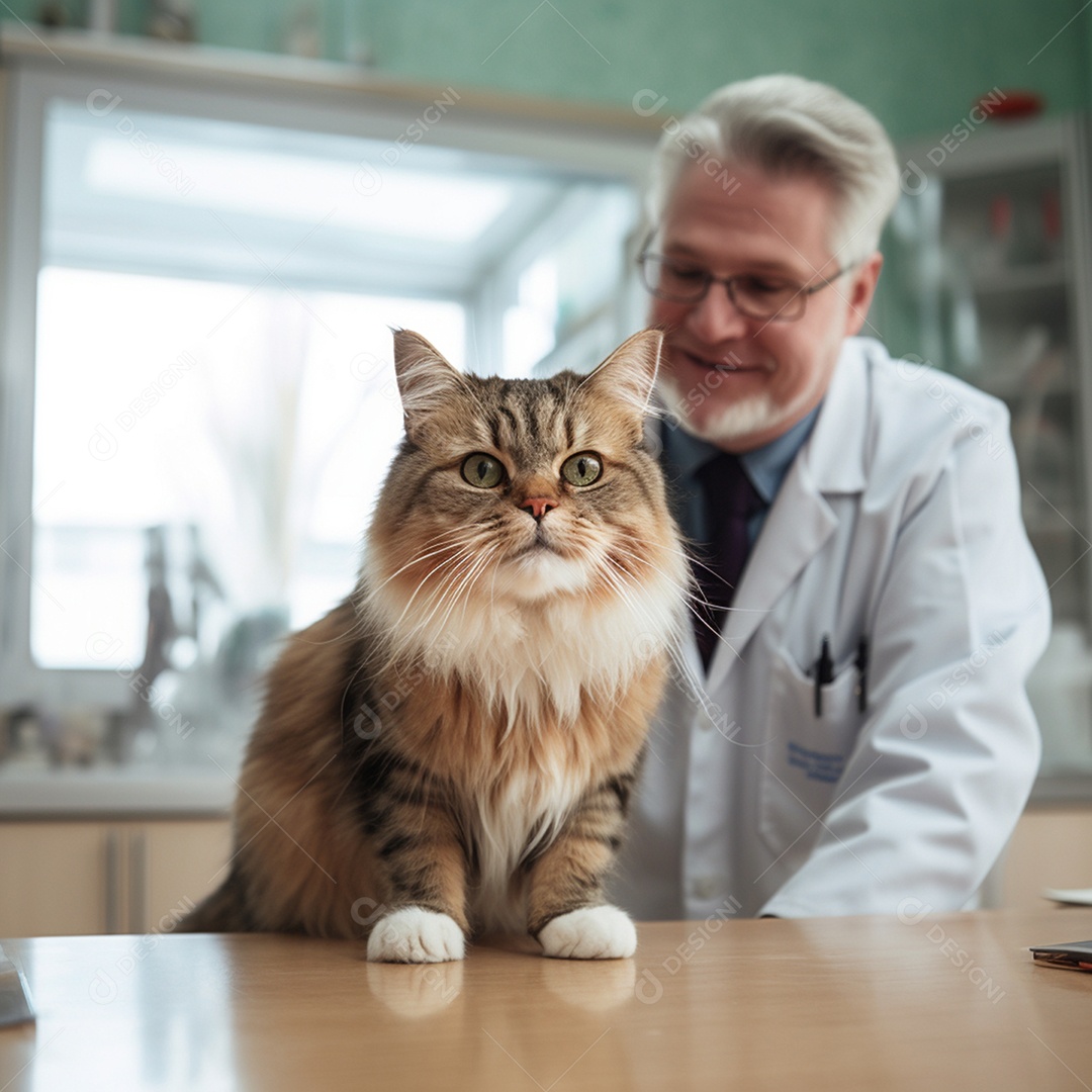 Gato em uma clínica veterinária