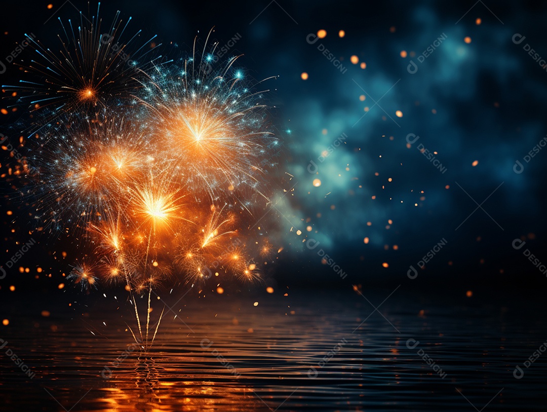 Fogos de artifício para comemorar ano novo