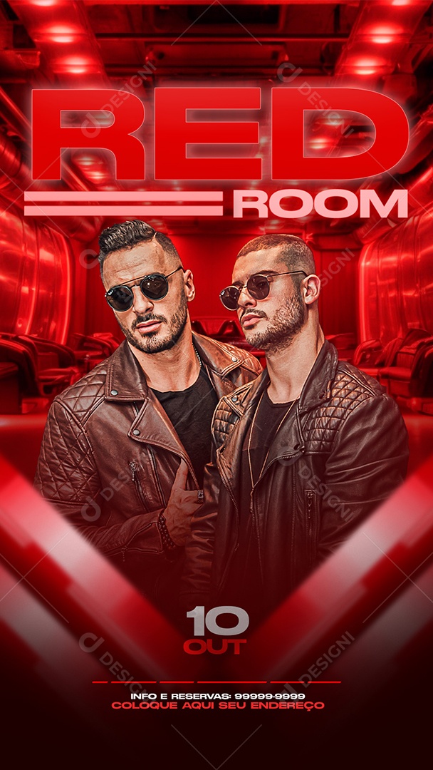 Social Media Flyer Story Red Room PSD Editável