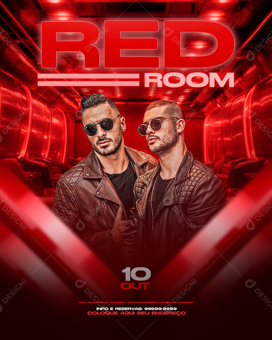 Flyer Feed Red Room Social Media PSD Editável