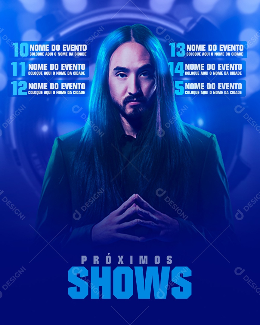 Social Media Flyer Feed Próximos Shows PSD Editável