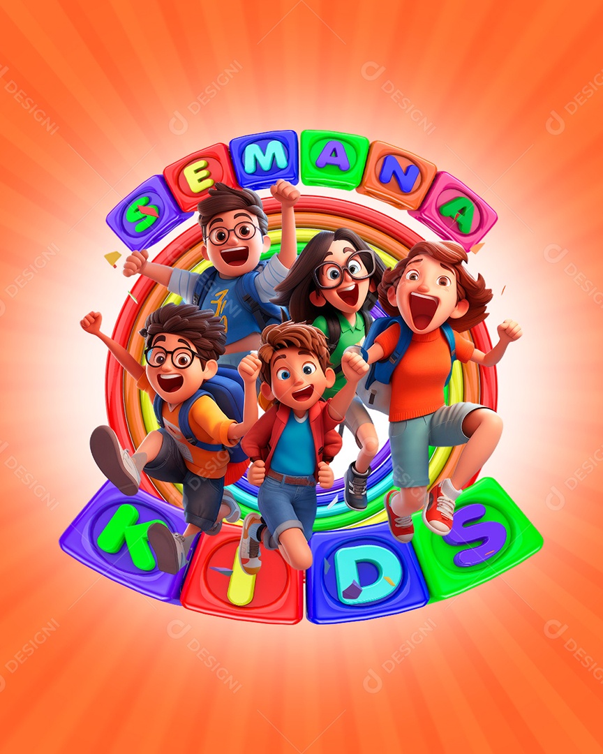 Social Media Semana Kids Dia Das Crianças PSD Editável