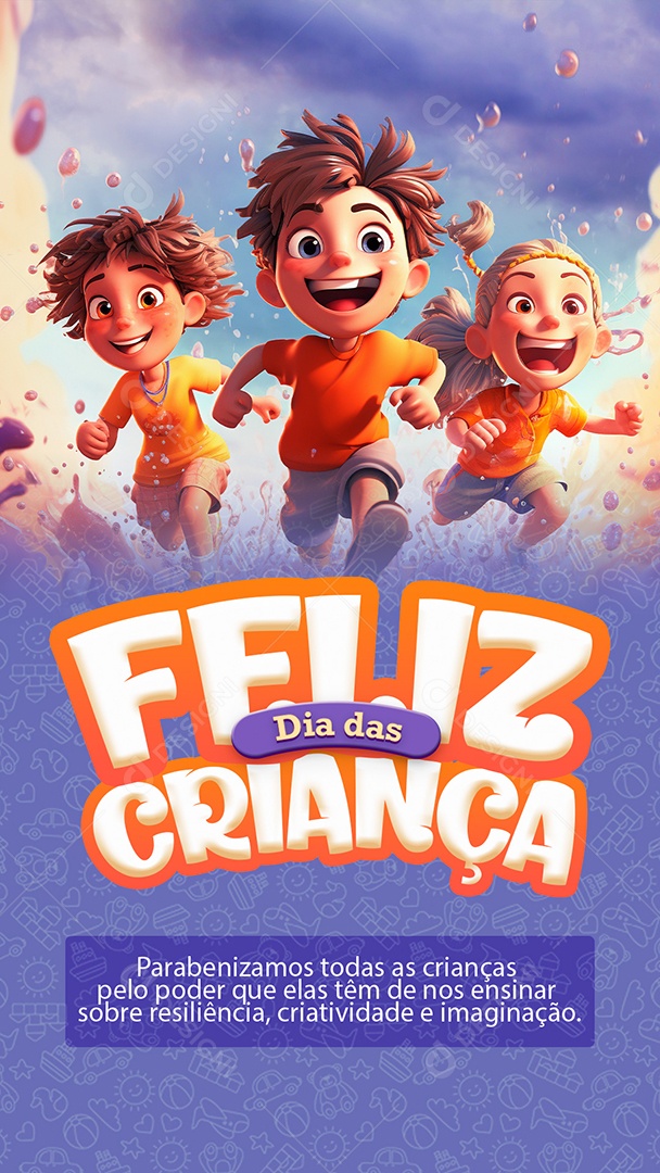 Story Criatividade e Imaginação Feliz Dia Das Crianças Social Media PSD Editável