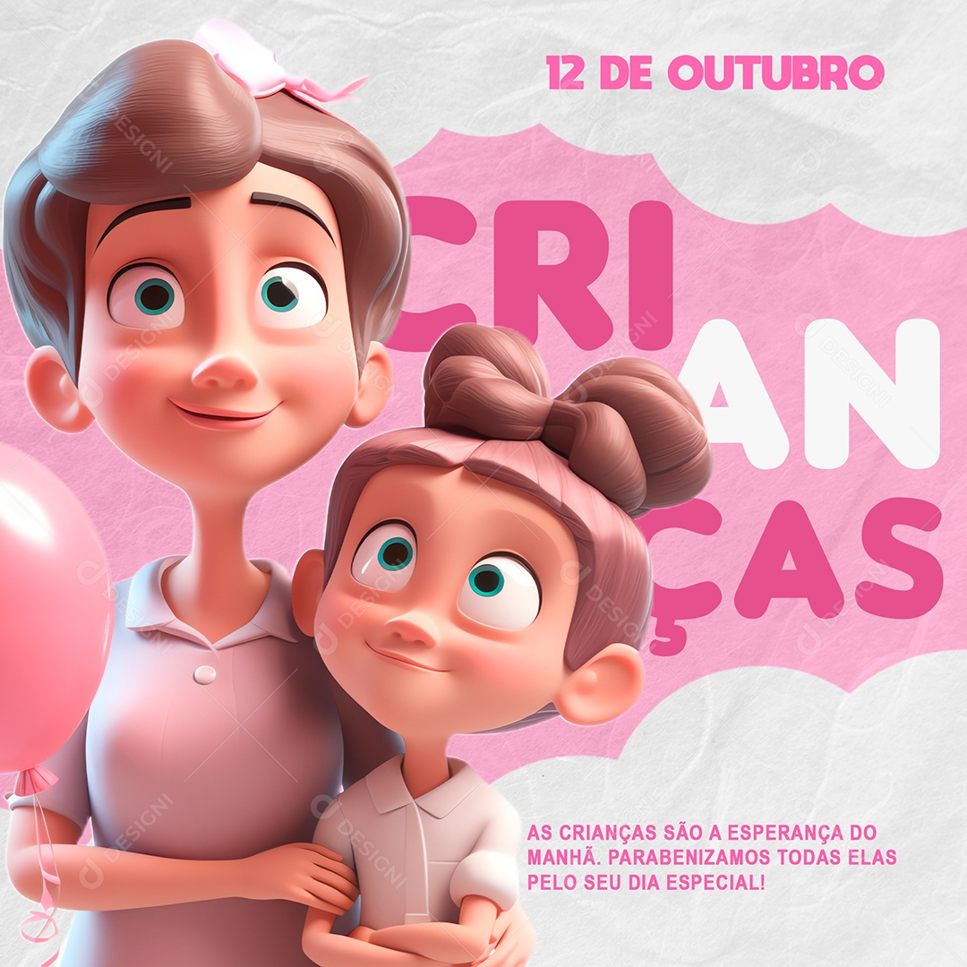 Esperança Do Amanhã Dia Das Crianças Social Media PSD Editável