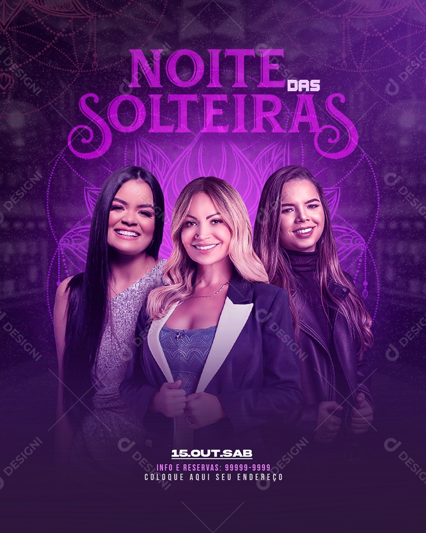 Editable Single Women's Night Social Media PSD Flyer Feed