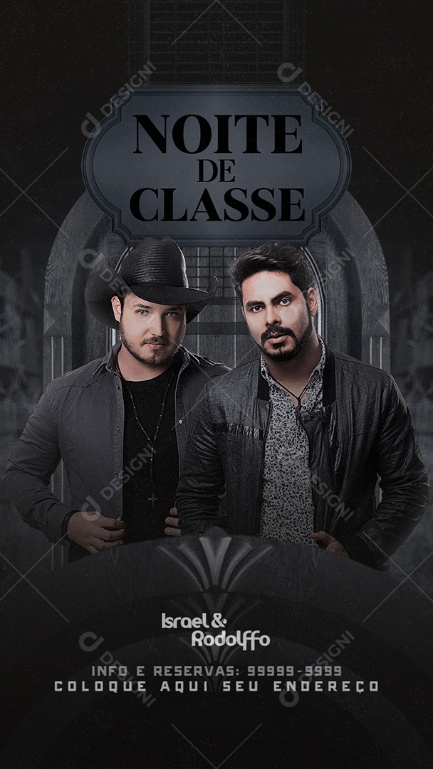 Social Media Flyer Story Noite De Classe Israel e Rodolffo PSD Editável