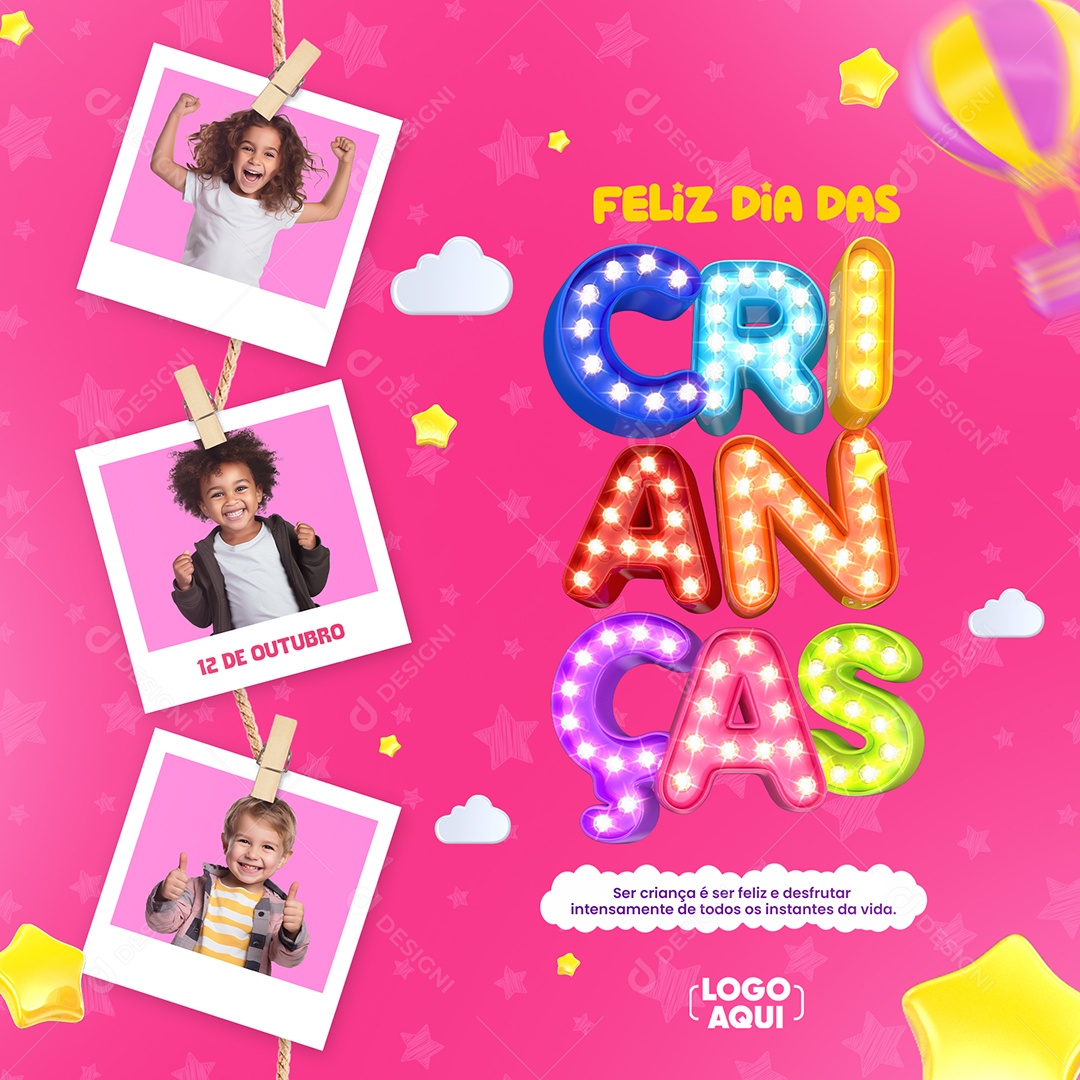 Social Media Feliz Dia das Crianças 12 de Outubro PSD Editável