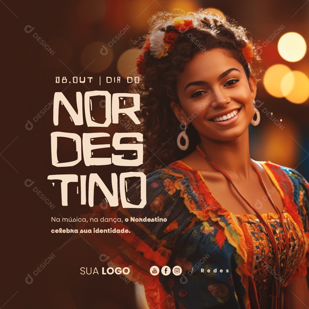 Dia do Nordestino Na Música na Dança o Nordestino Celebra sua Identidade Social Media PSD Editável