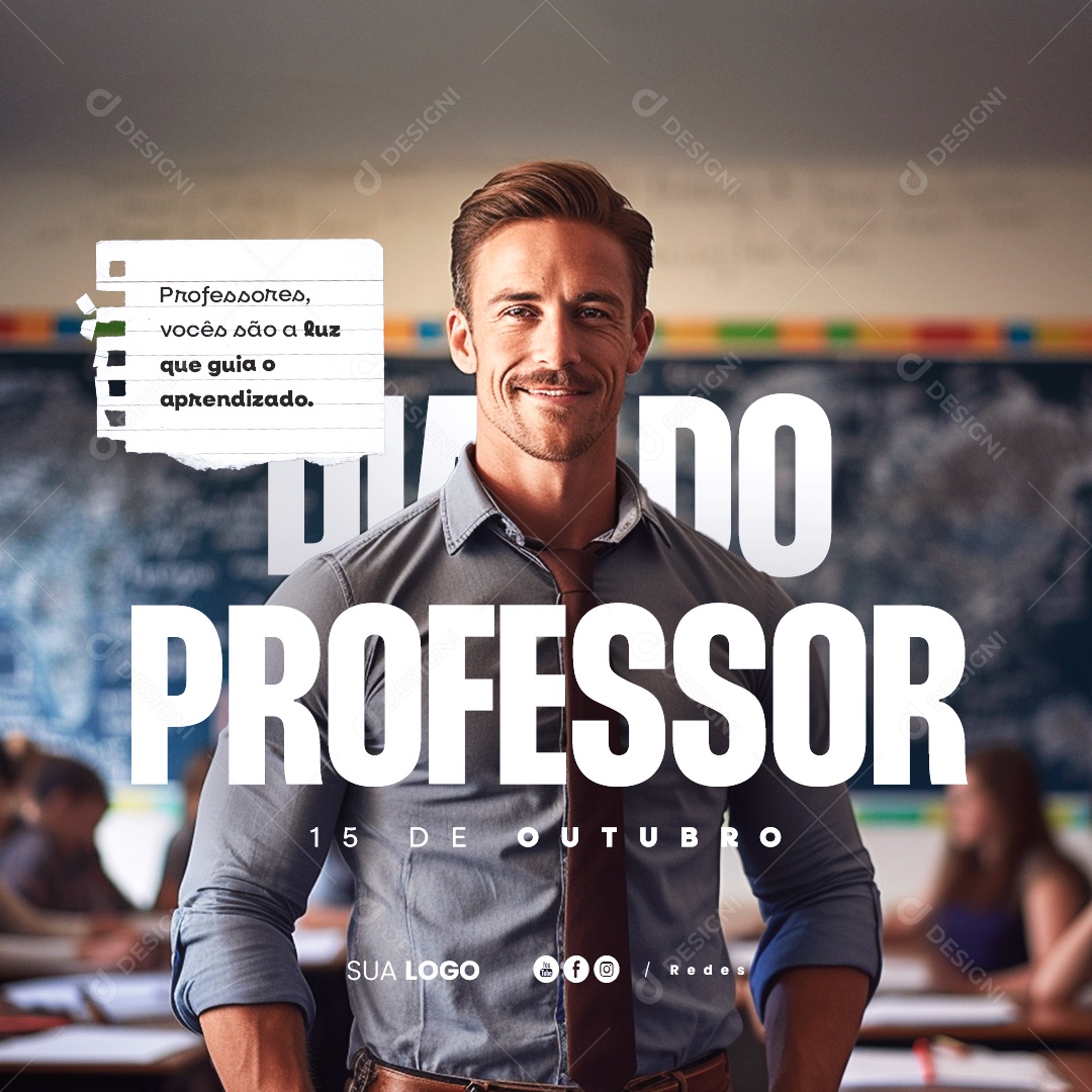 Dia Do Professor 15 de Outubro Social Media PSD Editável