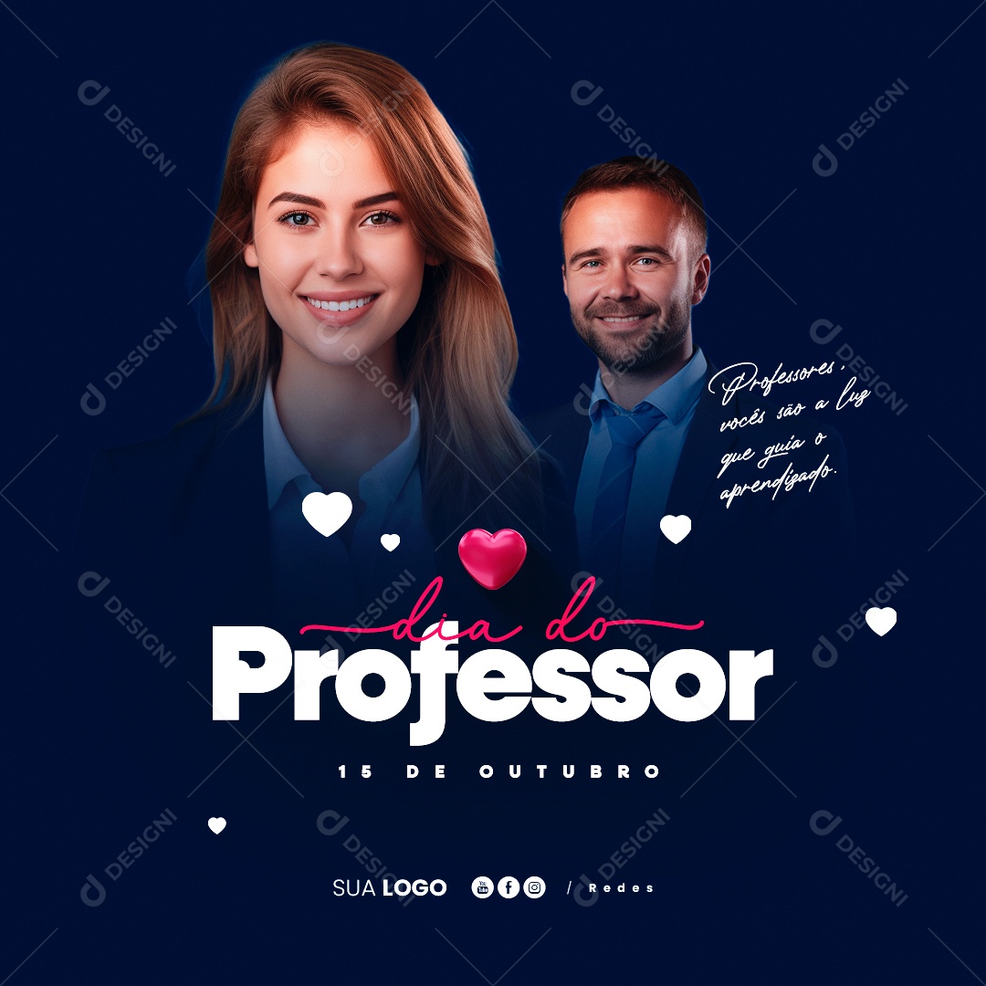 Dia Do Professor Vocês são a Luz que Guia o Aprendizado Social Media PSD Editável