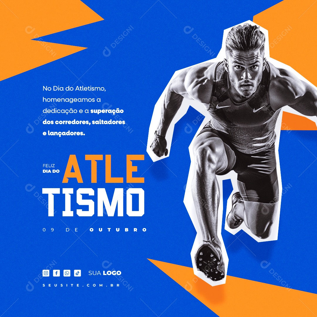 Feliz Dia do Atletismo 09 de Outubro Social Media PSD Editável