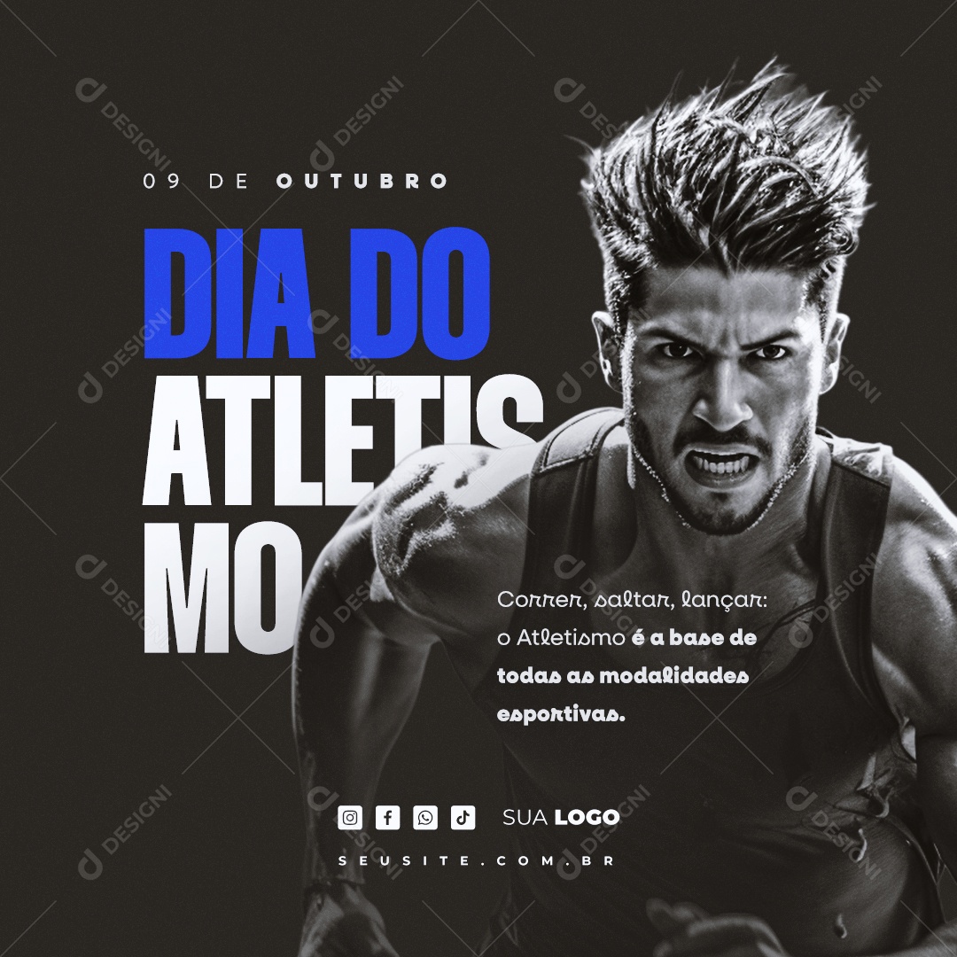 Dia do Atletismo 09 de Outubro Social Media PSD Editável