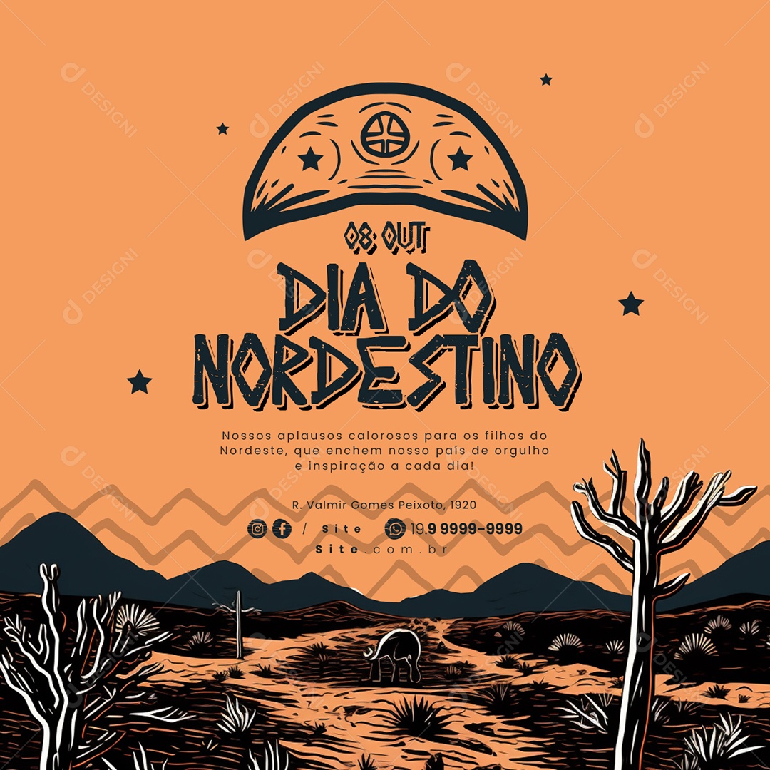 Dia do Nordestino Nossos Aplausos Calorosas para os Filhos do Nordeste Social Media PSD Editável