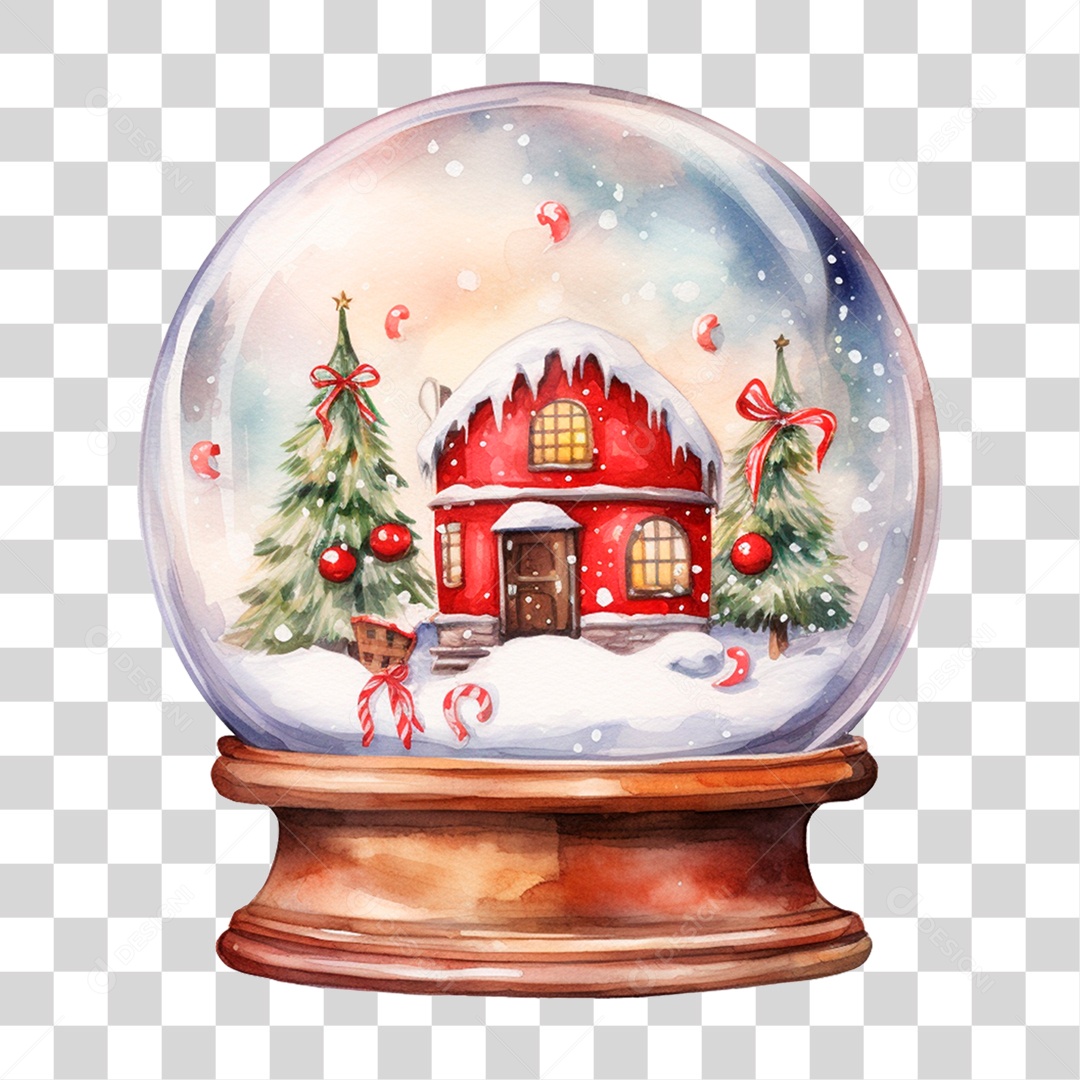 Globo de Neve de Natal PNG Transparente