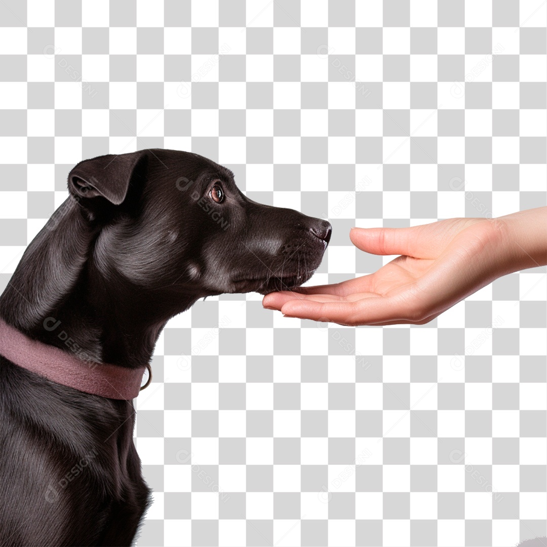 Cachorro Pet Cheirando Mão do Dono PNG Transparente