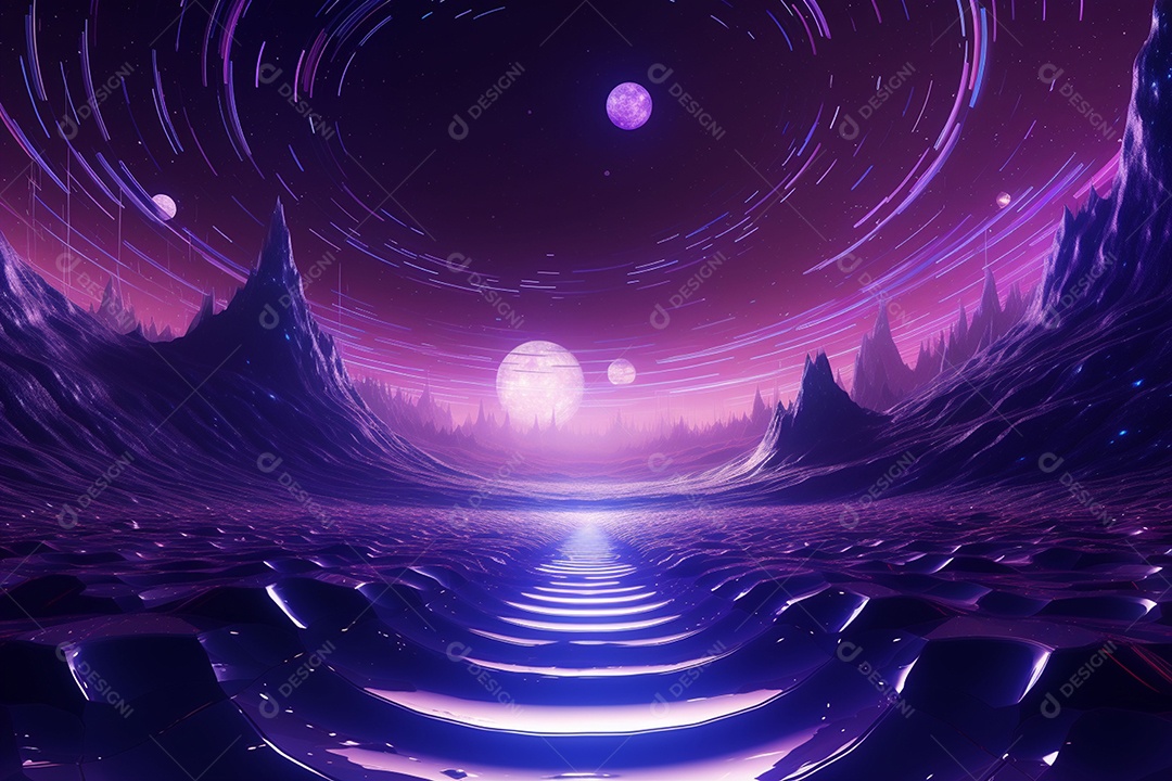 Cenário com formas abstratas