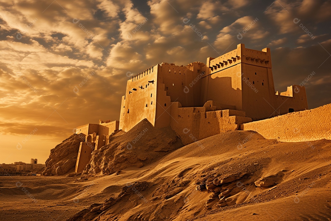 Reino da Arábia Saudita, uma antiga fortaleza sob o sol forte