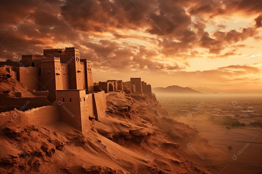 Reino da Arábia Saudita, uma antiga fortaleza sob o sol forte