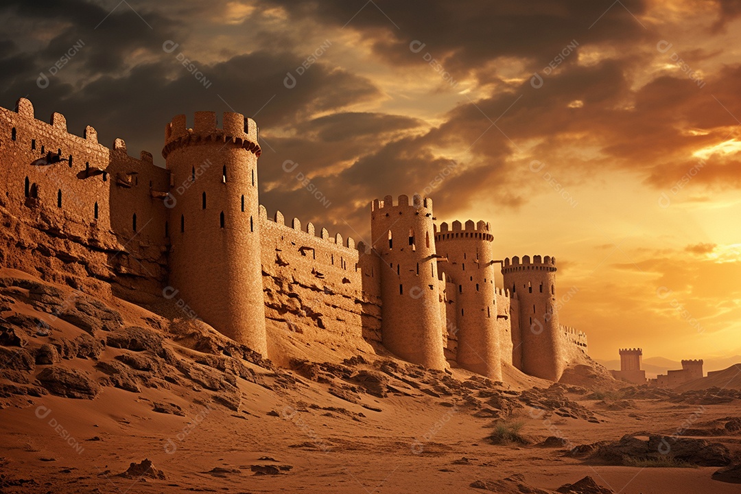 Reino da Arábia Saudita, uma antiga fortaleza sob o sol forte