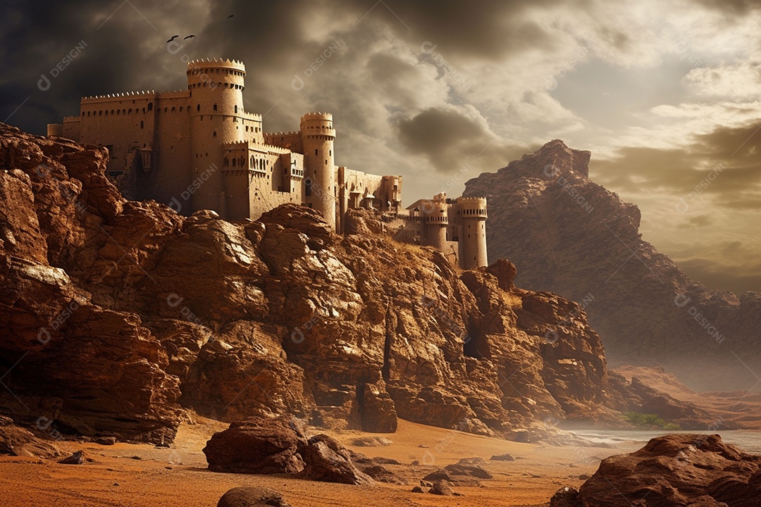 Reino da Arábia Saudita, uma antiga fortaleza sob o sol forte