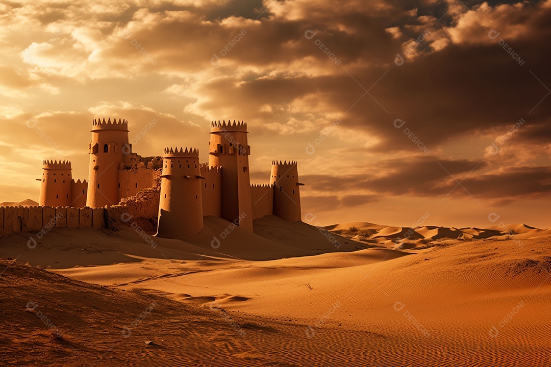 Reino da Arábia Saudita, uma antiga fortaleza sob o sol forte