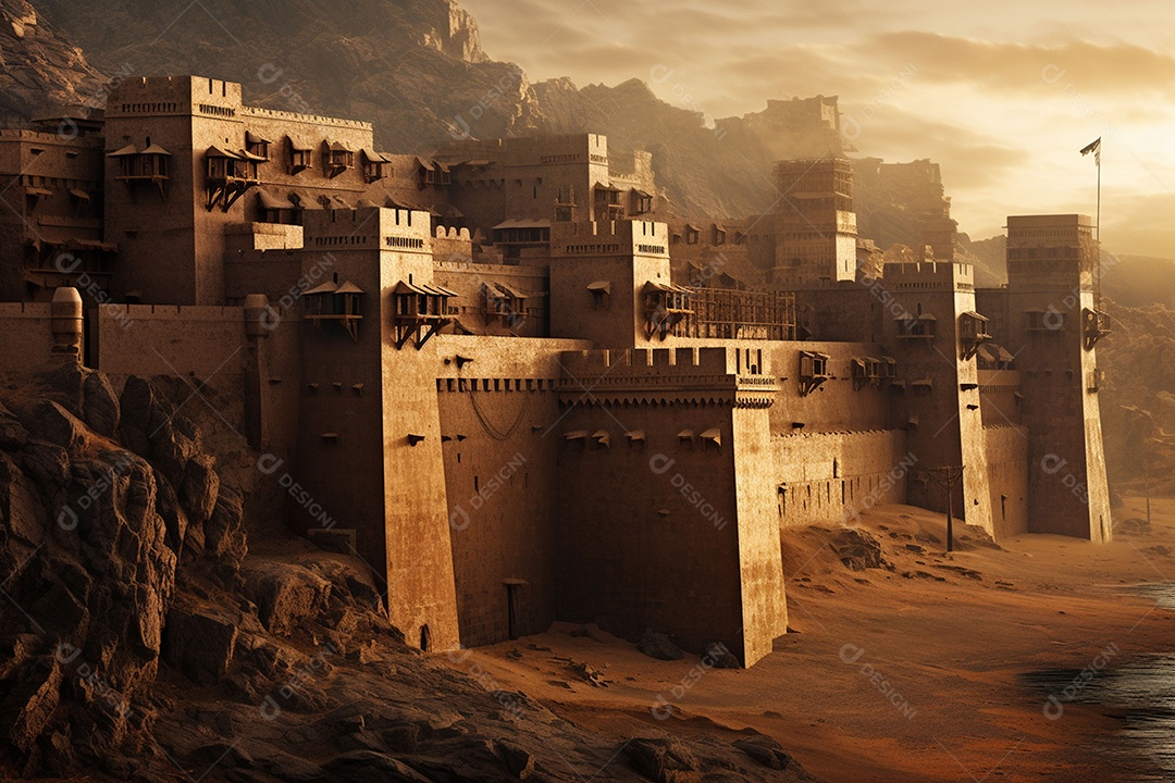 Reino da Arábia Saudita, uma antiga fortaleza sob o sol forte