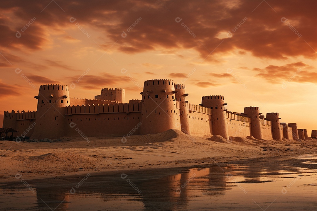 Reino da Arábia Saudita, uma antiga fortaleza sob o sol forte