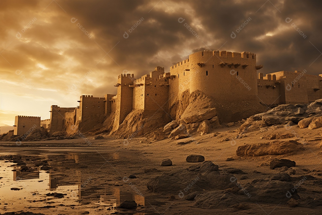 Reino da Arábia Saudita, uma antiga fortaleza sob o sol forte