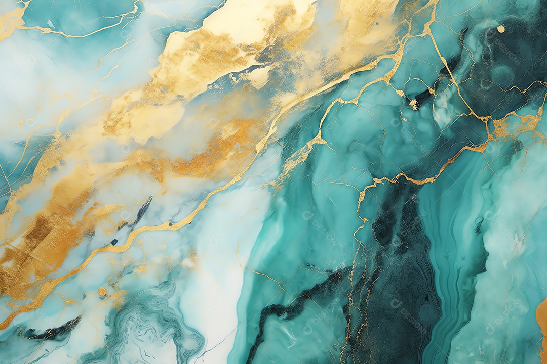 Abstrato mármore pedra granito verde-azulado e fundo de textura dourada para design e modelo