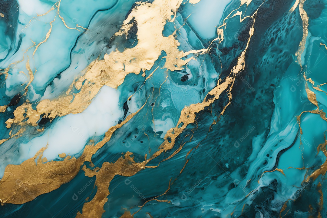 Abstrato mármore pedra granito verde-azulado e fundo de textura dourada para design e modelo