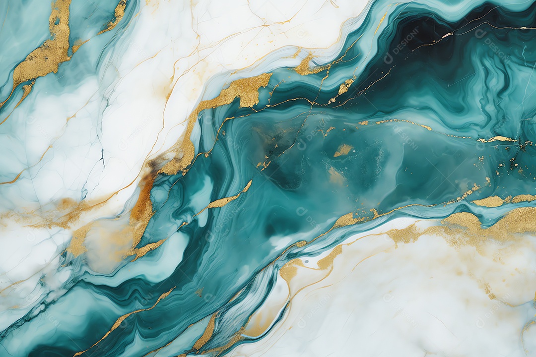 Abstrato mármore pedra granito verde-azulado e fundo de textura dourada para design e modelo