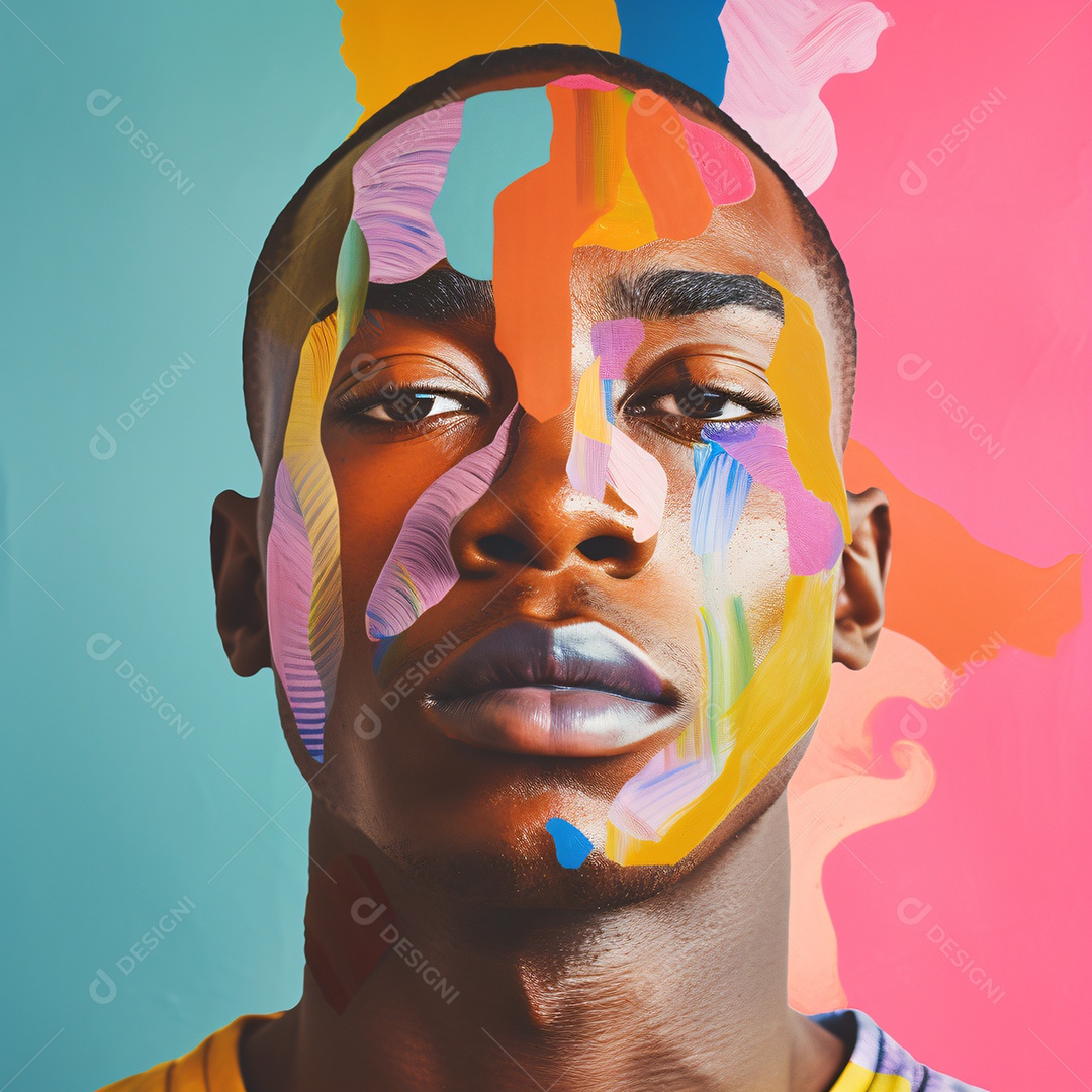 Homem jovem negro sobre fundo isolado