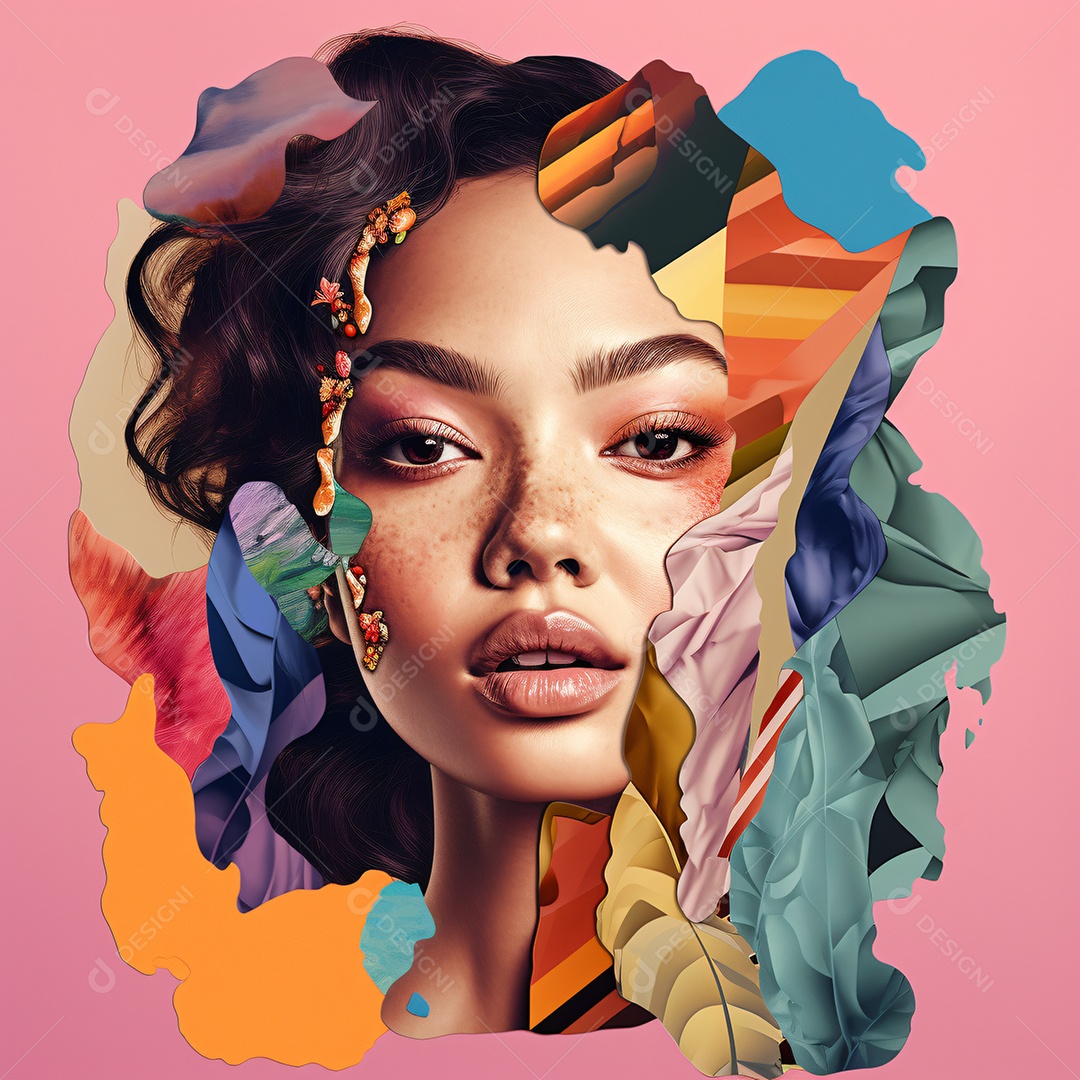 Mulher jovem negra sobre fundo isolado