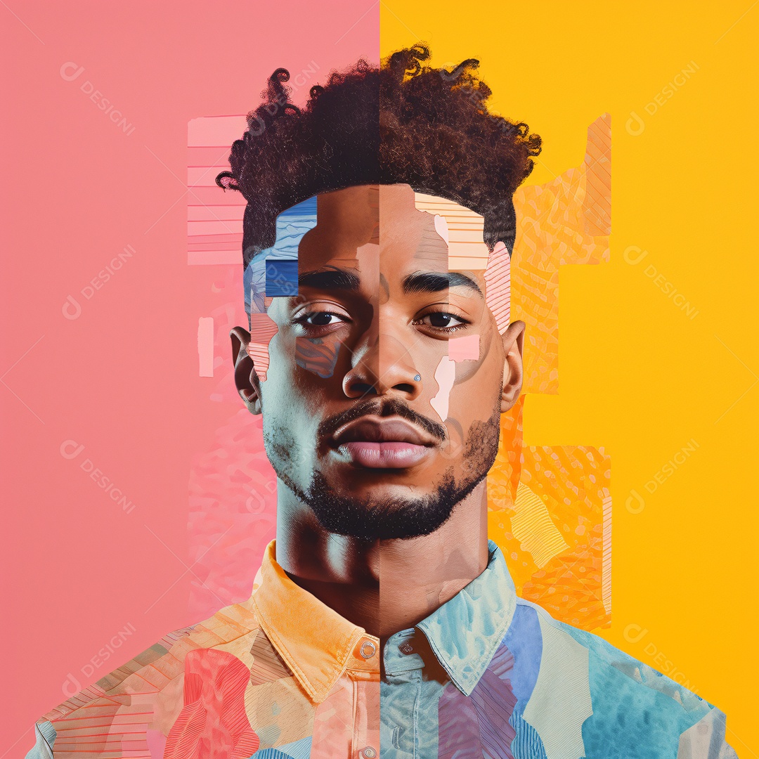 Homem jovem negro sobre fundo isolado