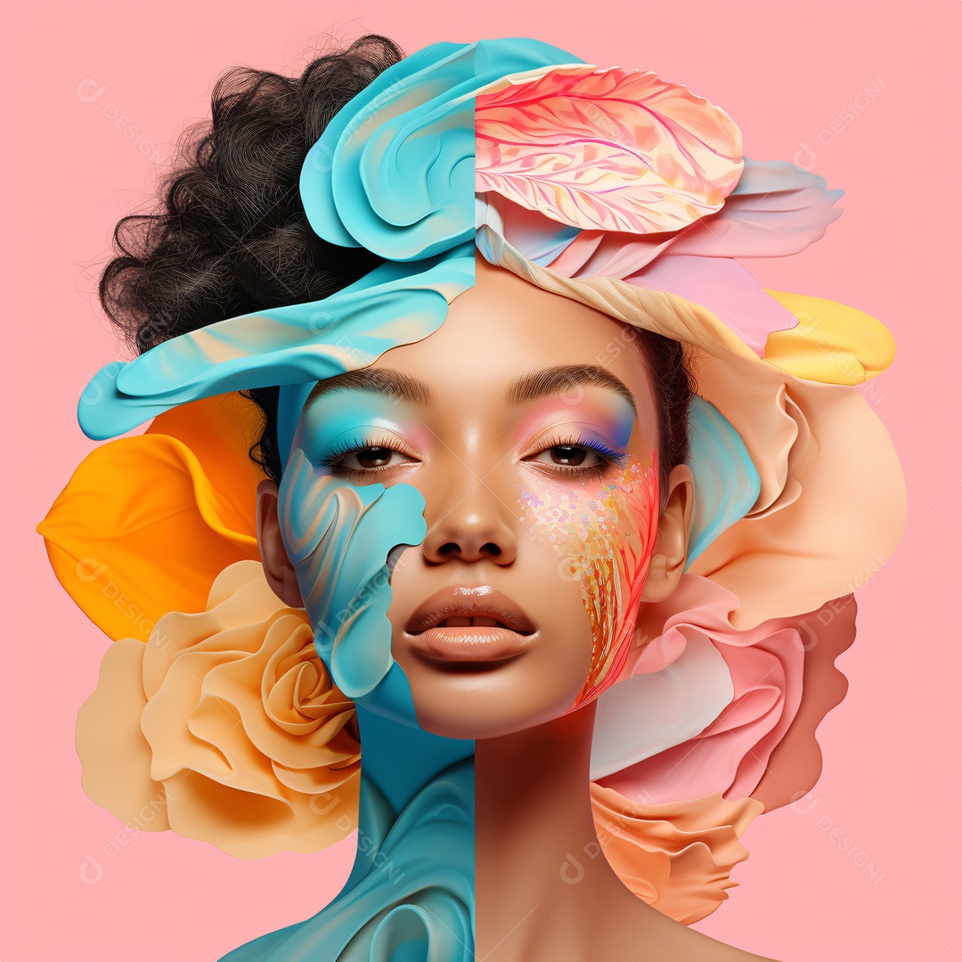 Mulher linda jovem negra sobre fundo isolado